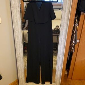 Lulus power of love black strapless jumpsuit size small